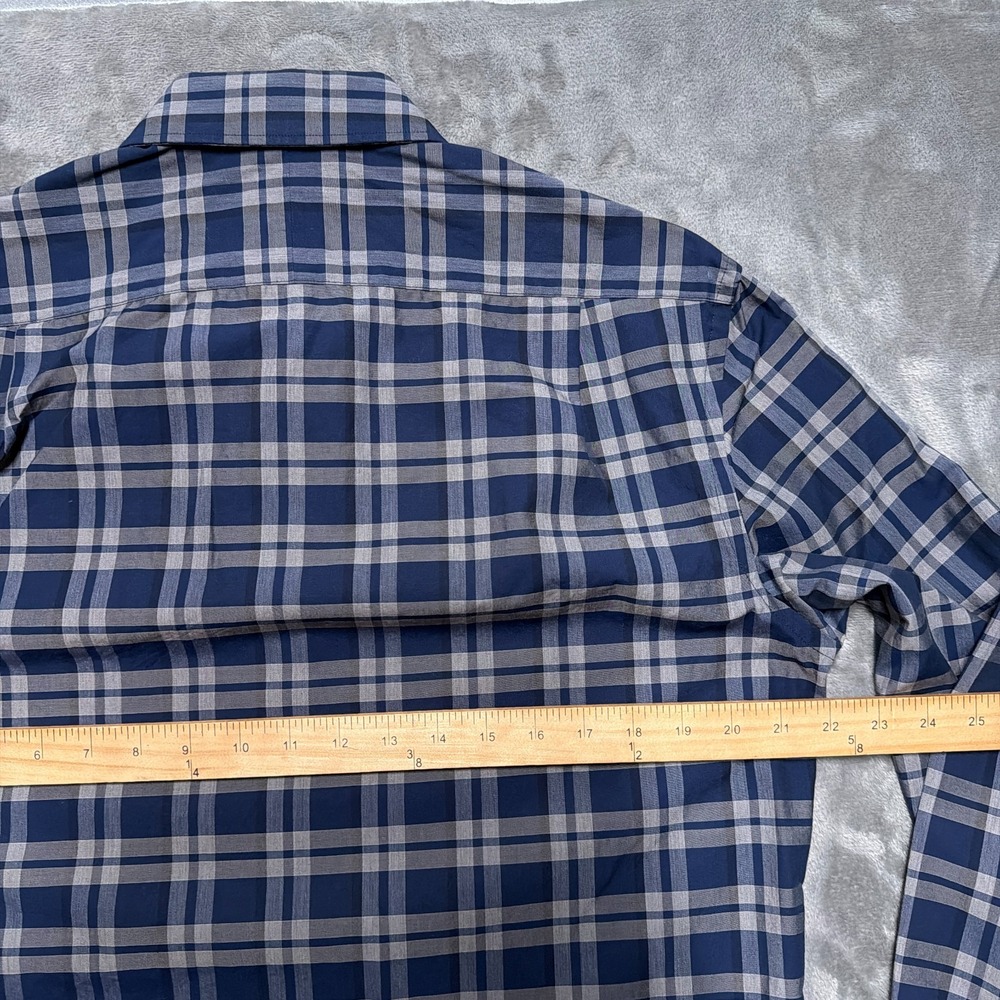 Todd Snyder Dress Shirt Mens 15.5 34/35 Blue Plaid Cotton Melange Yarns Business - Picture 5 of 8